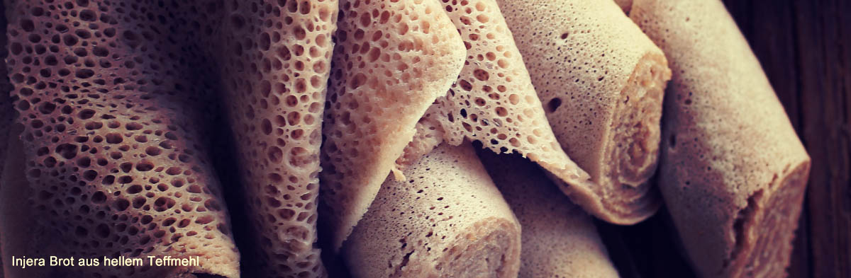 Injera aus hellem Teffmehl